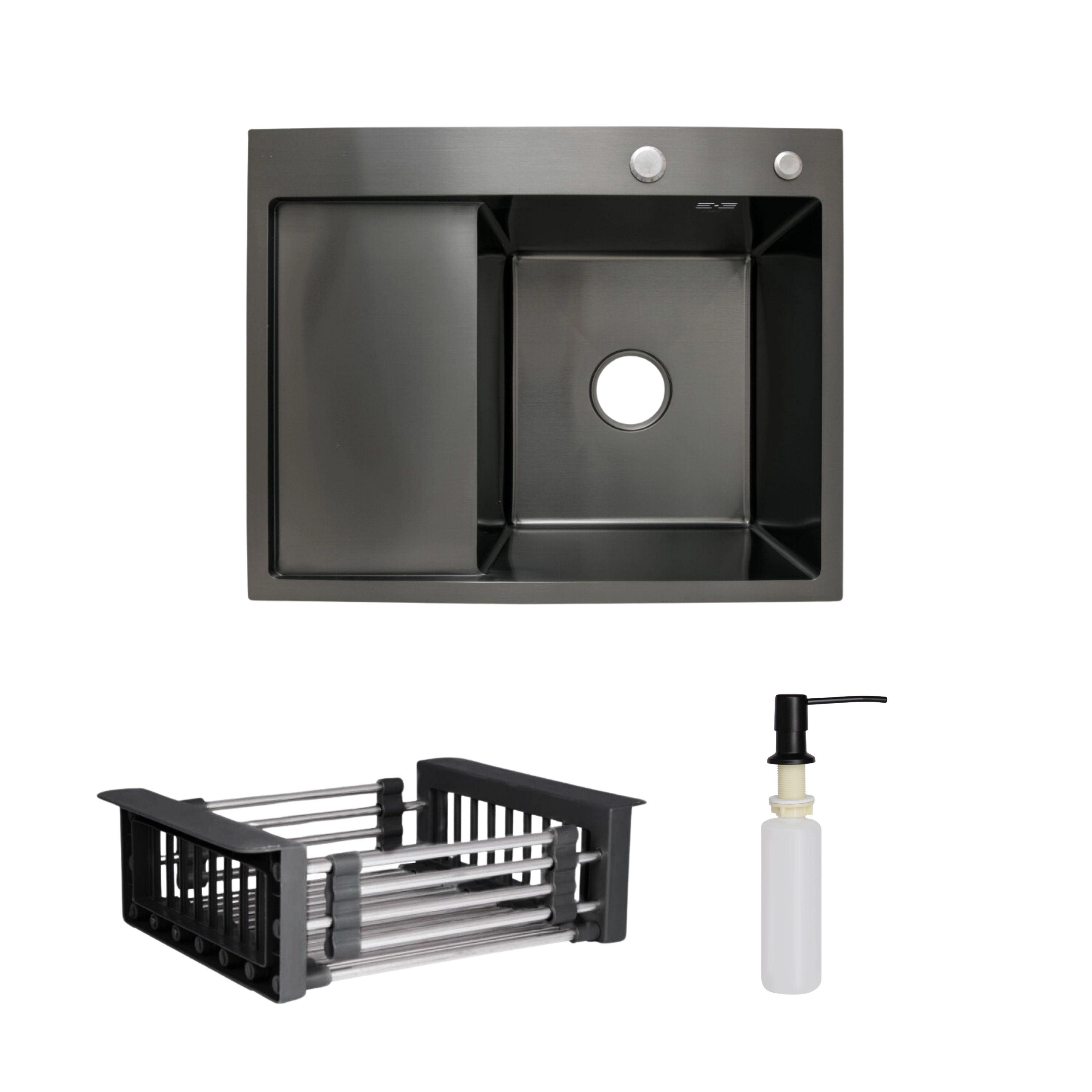 Комплект для кухни Lidz Handmade H6350BL мойка интегрированное крыло слева PVD/дозатор/K01B корзина Black (23623067) Комплект для кухни Lidz Handmade H6350BL мойка интегрированное крыло слева PVD/дозатор/K01B корзина Black (23623067)