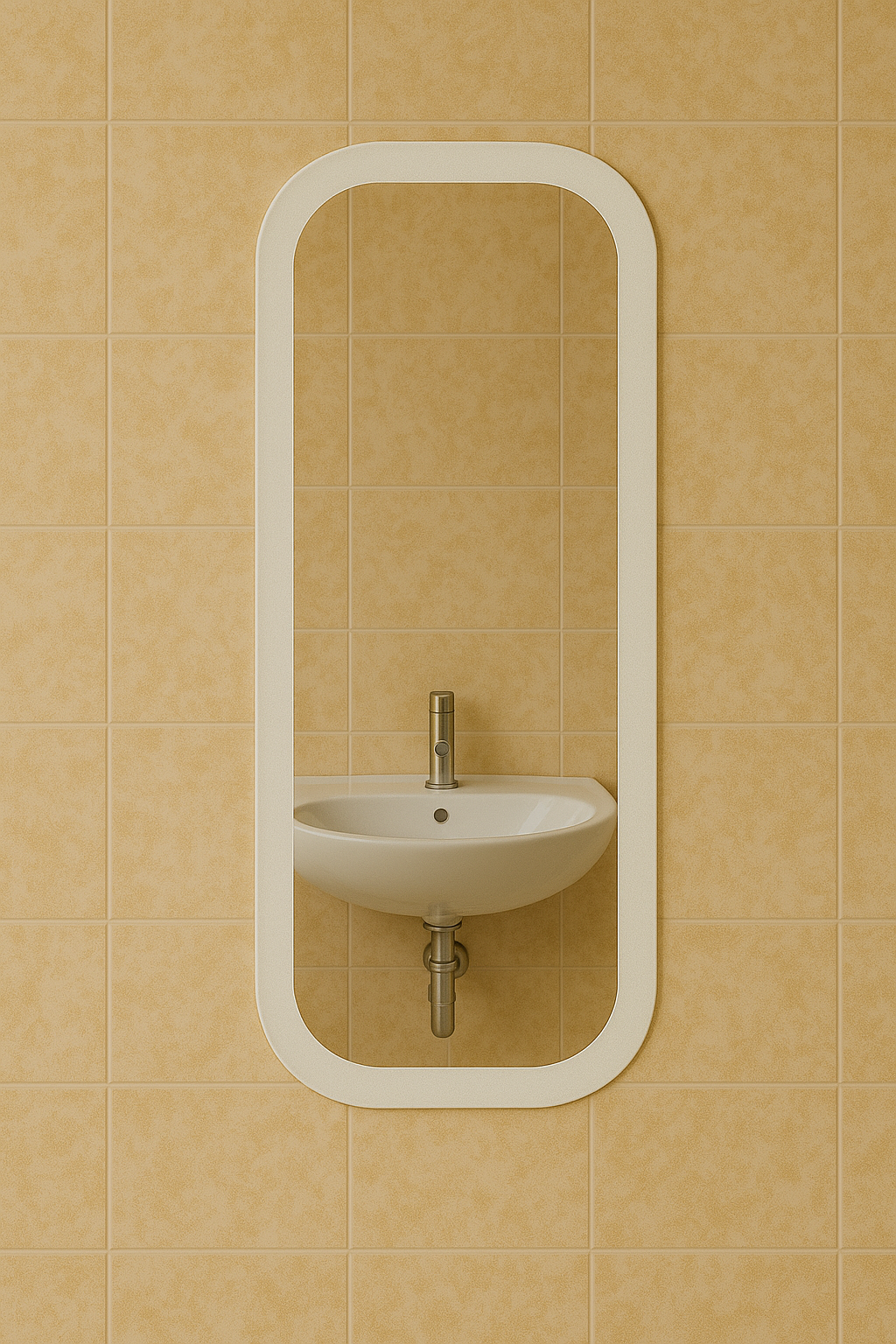 Зеркало в ванную MPS-42 80х60 см без подсветки прямоугольное с закругленными углами