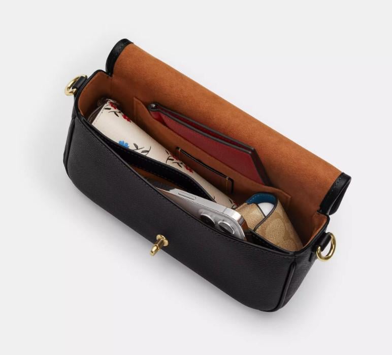 Сумка Coach Hadley Shoulder Bag pebbled leather/Gold/Dark Stone (b2410) - фото 3