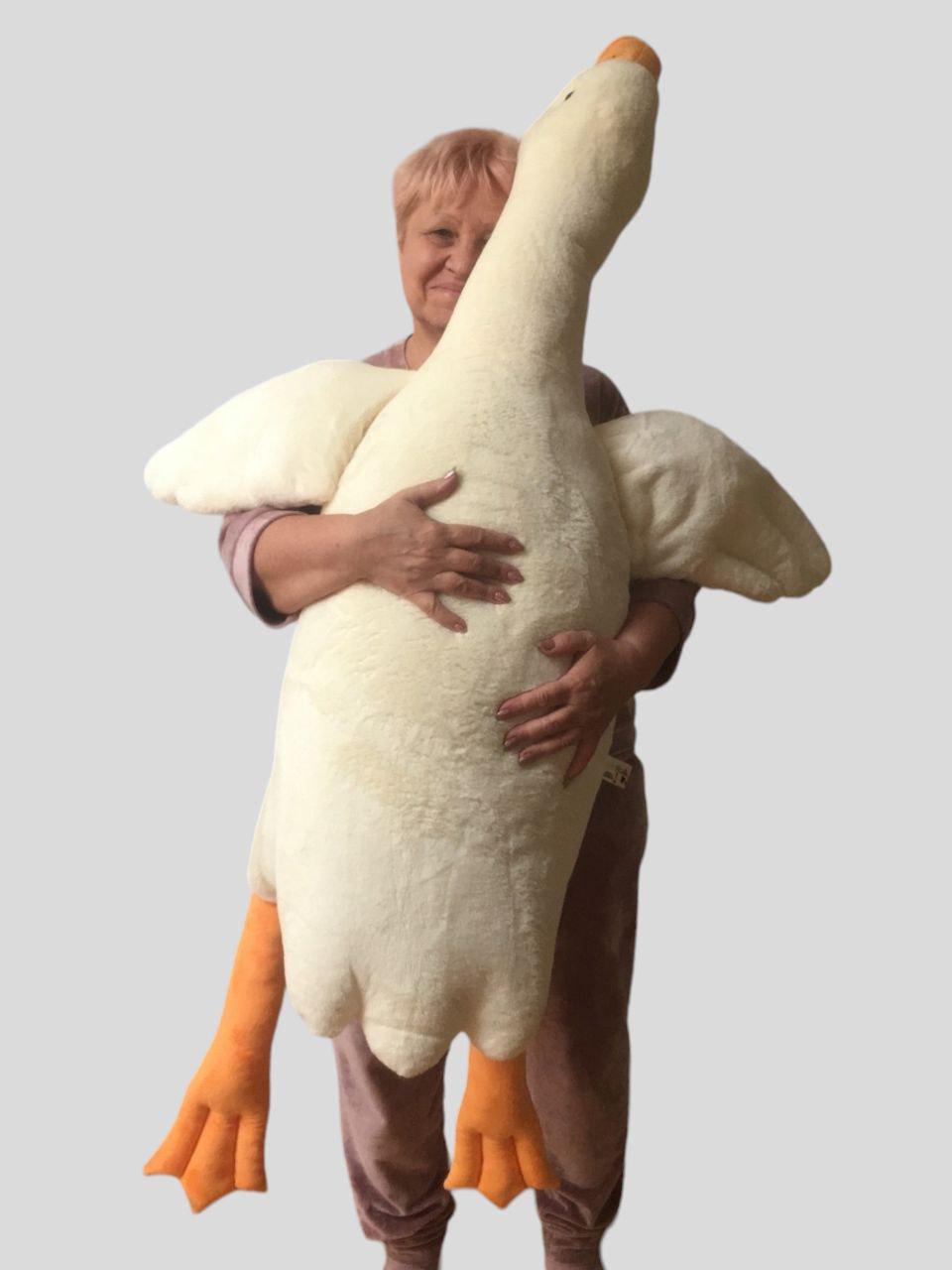 М'яка іграшка-обіймашка Гусак Дрон 160 см Шампань - фото 2 М'яка іграшка-обіймашка Гусак Дрон 160 см Шампань - фото 2