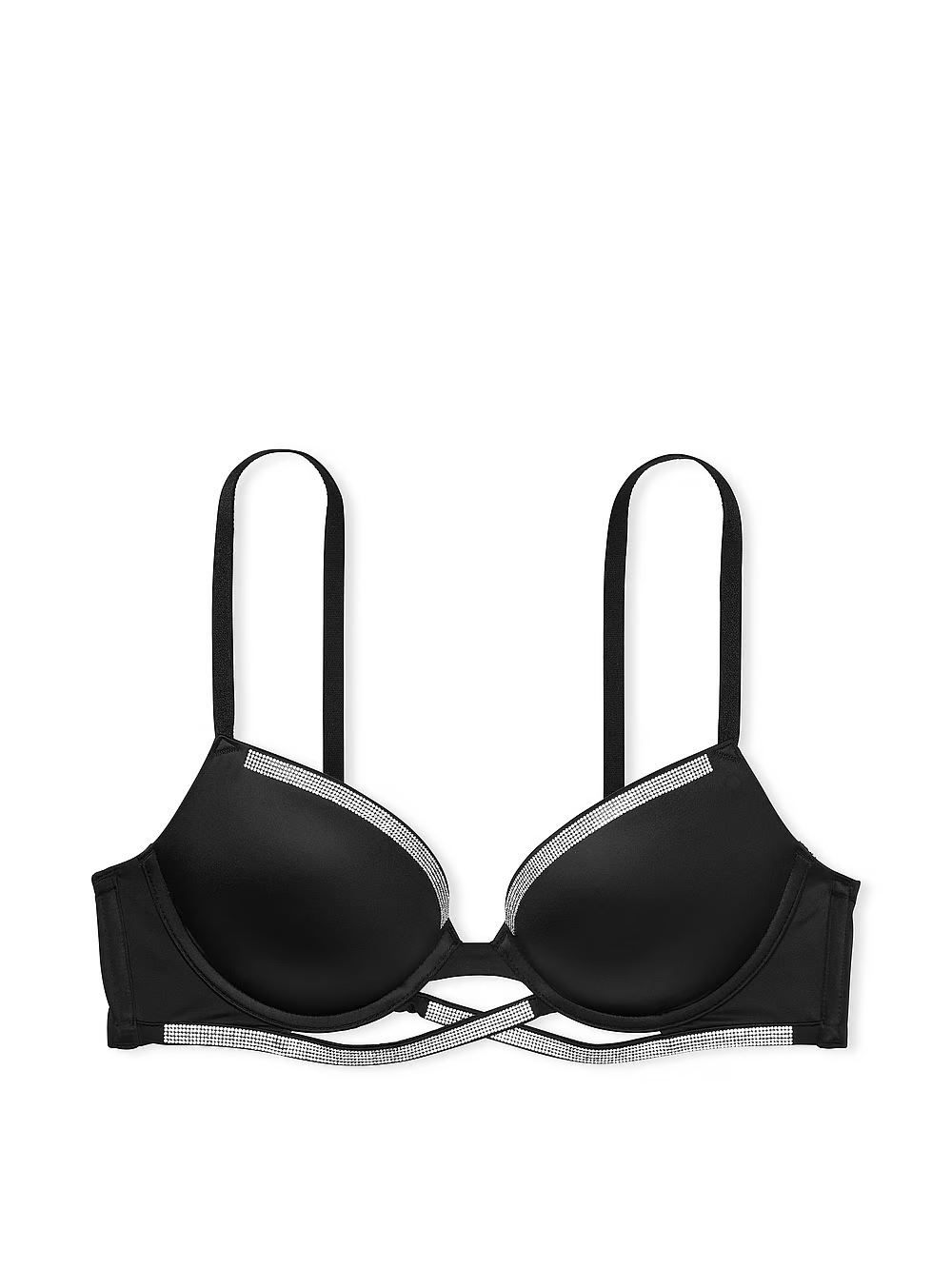 Бюстгальтер з пуш ап та стразами Victoria's Secret Shine Cradle Push-Up Bra 70C Чорний (21208352) - фото 4