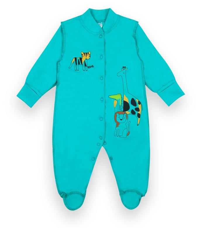 Комбинезон детский Gabbi KB-21-2 Сафари кидс хлопковый тонкий 62 см Мятный (1675173794)