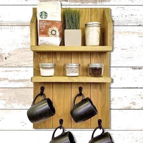 Полка для кружек из дерева Гавар Сиена (СДК-000605)