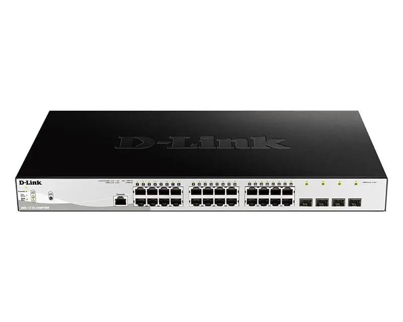 Коммутатор D-Link DGS-1210-28MP/F4A 24x1GE PoE 4xSFP 1G PoE бюджет 370W Smart Black (2129010568)