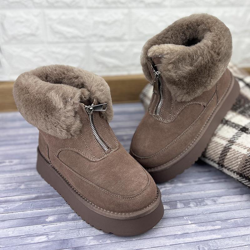 Уггі жіночі на платформі замшеві на блискавці Е-0090081 p. 38 24,5-25 см Коричневий