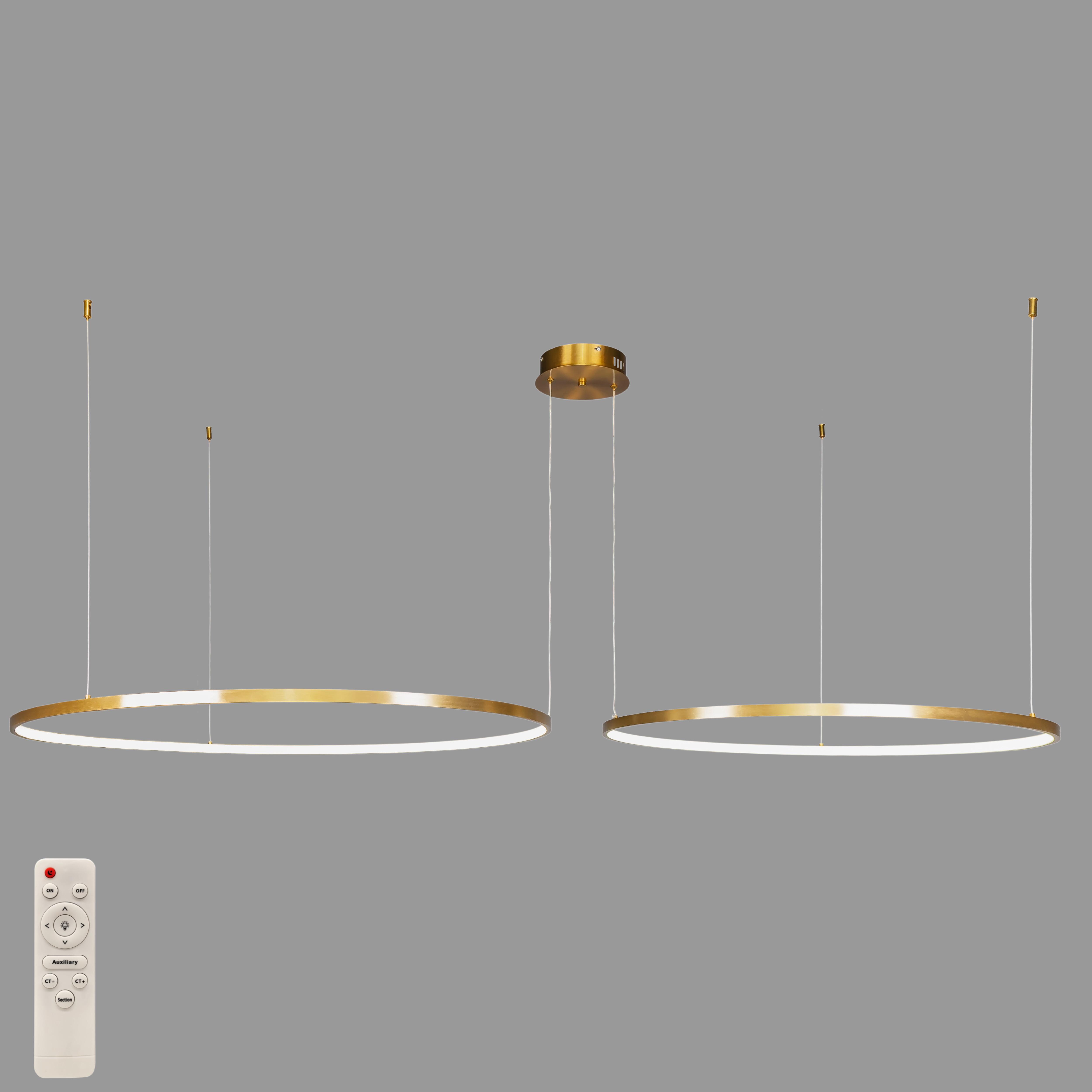 Люстра Circle кольцевая светодиодная двойная 80х100 см Белый (52-9832-2A BRONZE LED 800+1000)