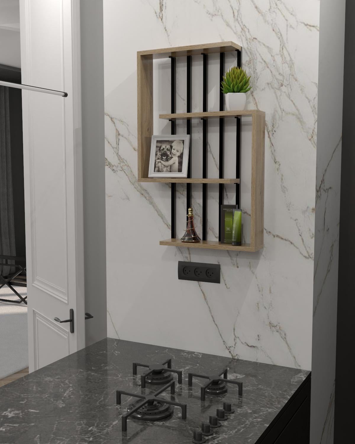 Полка настенная EcoLoft NasTina DSP-1431-1 в стиле лофт Дуб Аппалачи (DSP-1431-1)