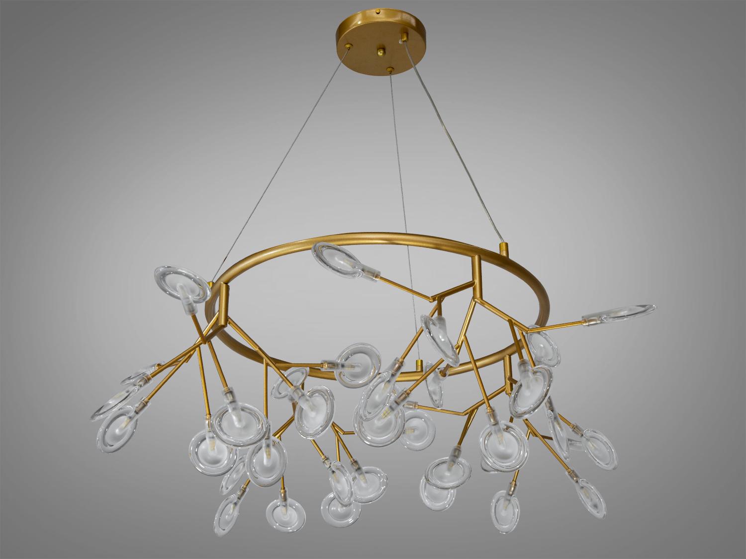 Люстра підвісна Світлячок 36 ламп Золотий сатин (Y887-36C GD) - фото 3