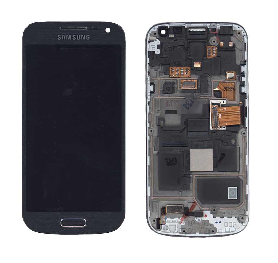 Матрица с тачскрином для телефона Samsung Galaxy S4 mini GT-I9190 с рамкой Черный