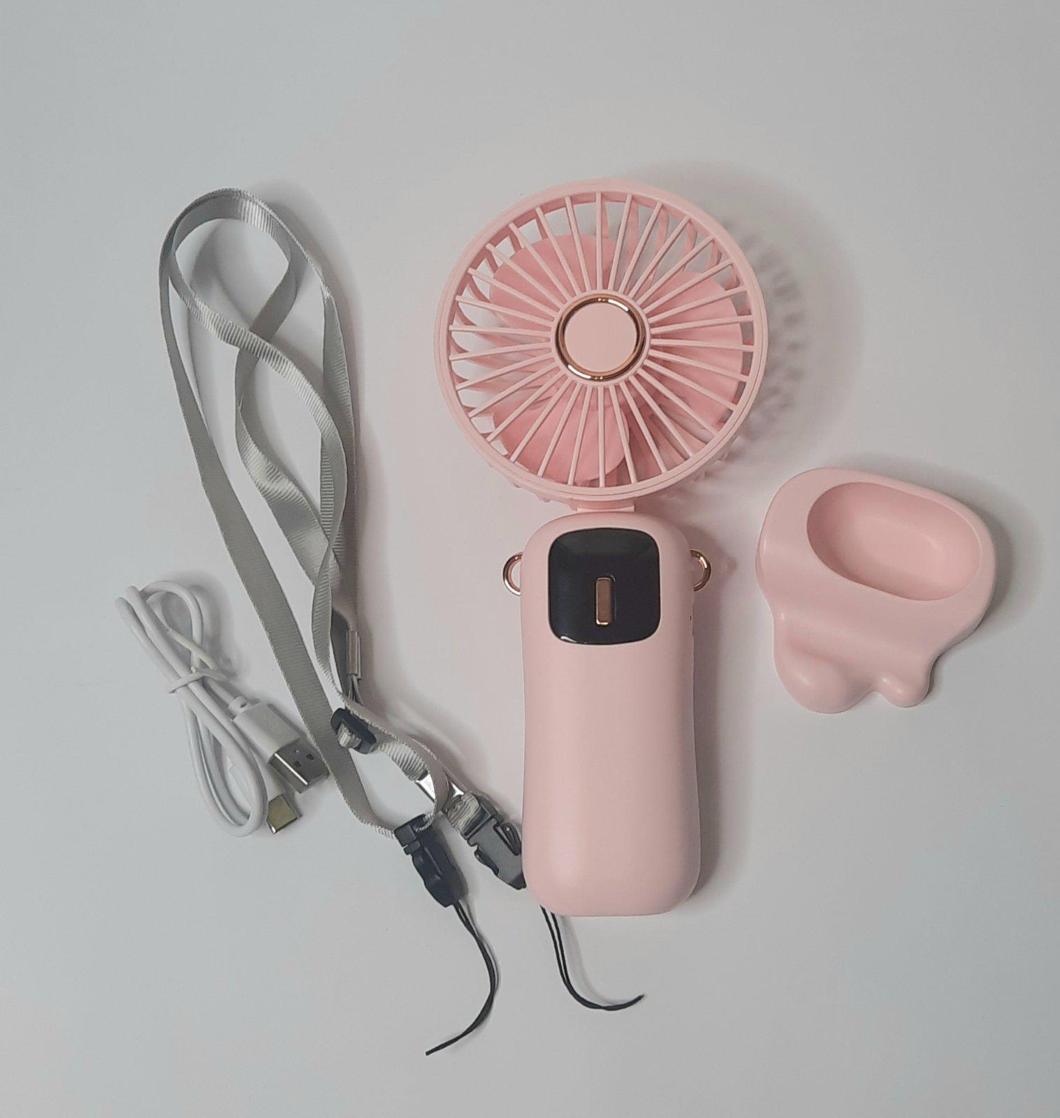Вентилятор ручной от USB и аккумулятора Fan Розовый (Y6) - фото 2