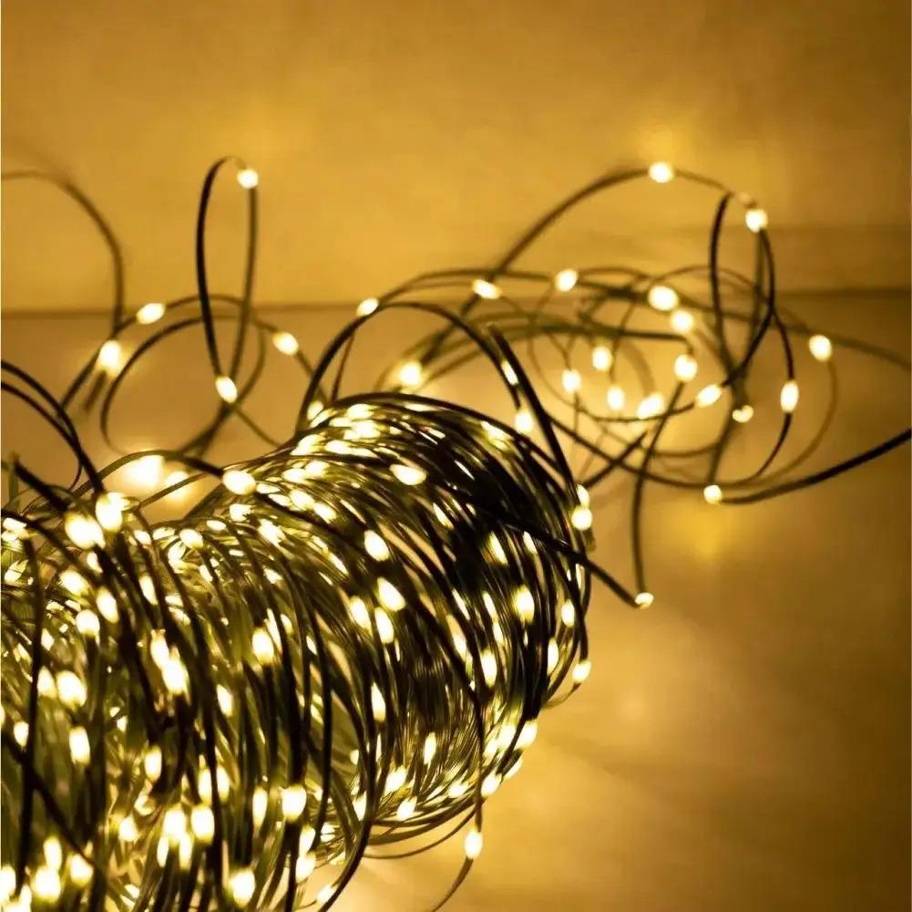 Гірлянда нитка Роса 20 м з пультом м 200LED від USB зелений провід теплий білий - фото 7 Гірлянда нитка Роса 20 м з пультом м 200LED від USB зелений провід теплий білий - фото 7