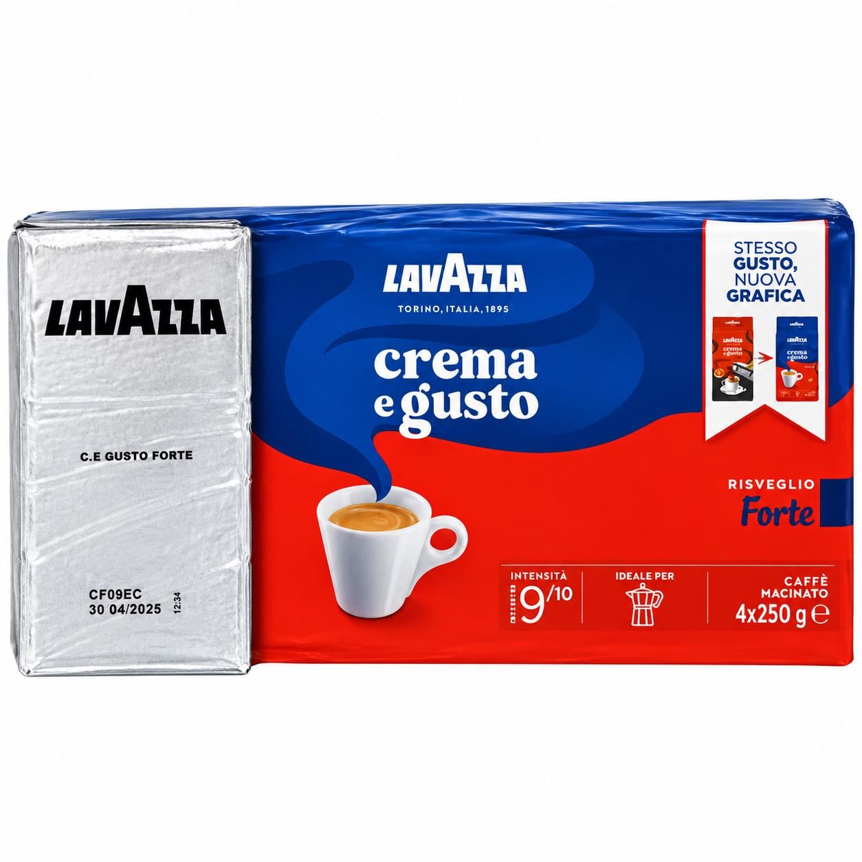 Кава мелена Lavazza Crema e Gusto Forte, silver (спайка 4x250 г)