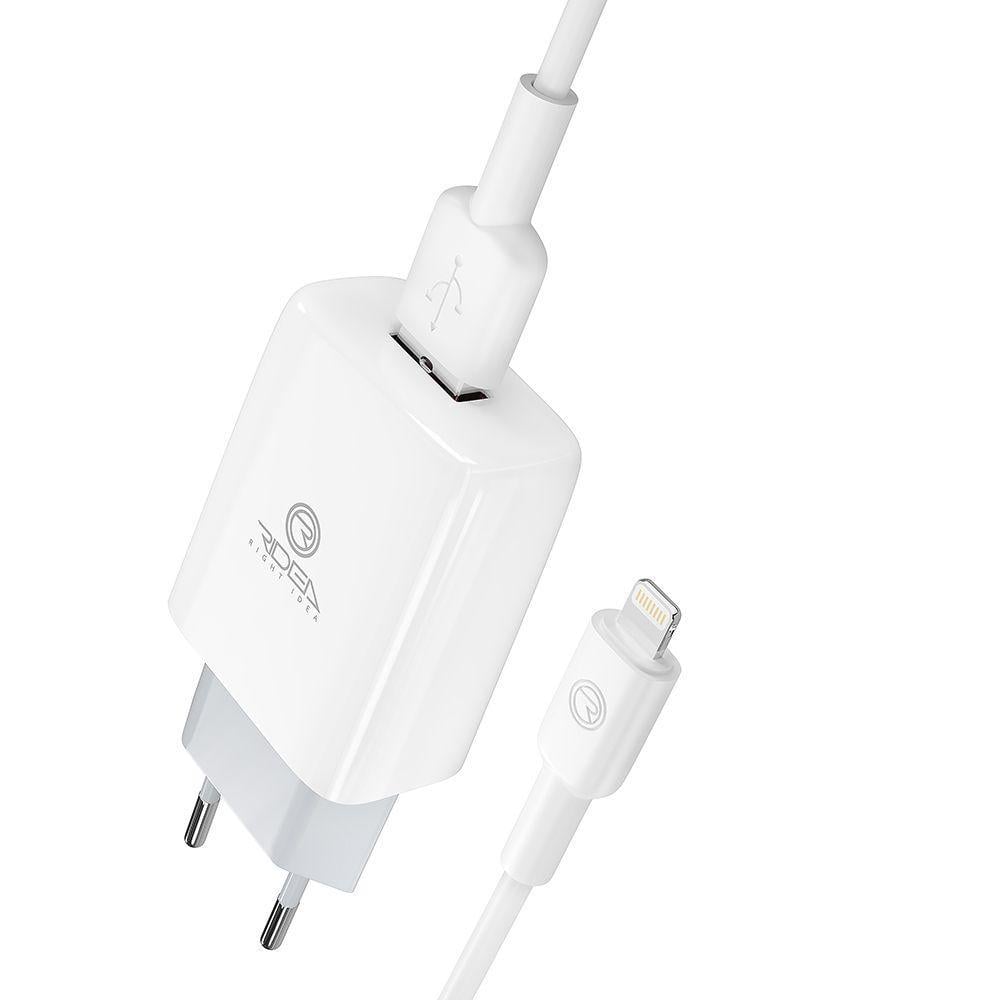 Зарядное устройство сетевое Ridea RW-11311 Element Lightning 2,1 A Белый (3494)