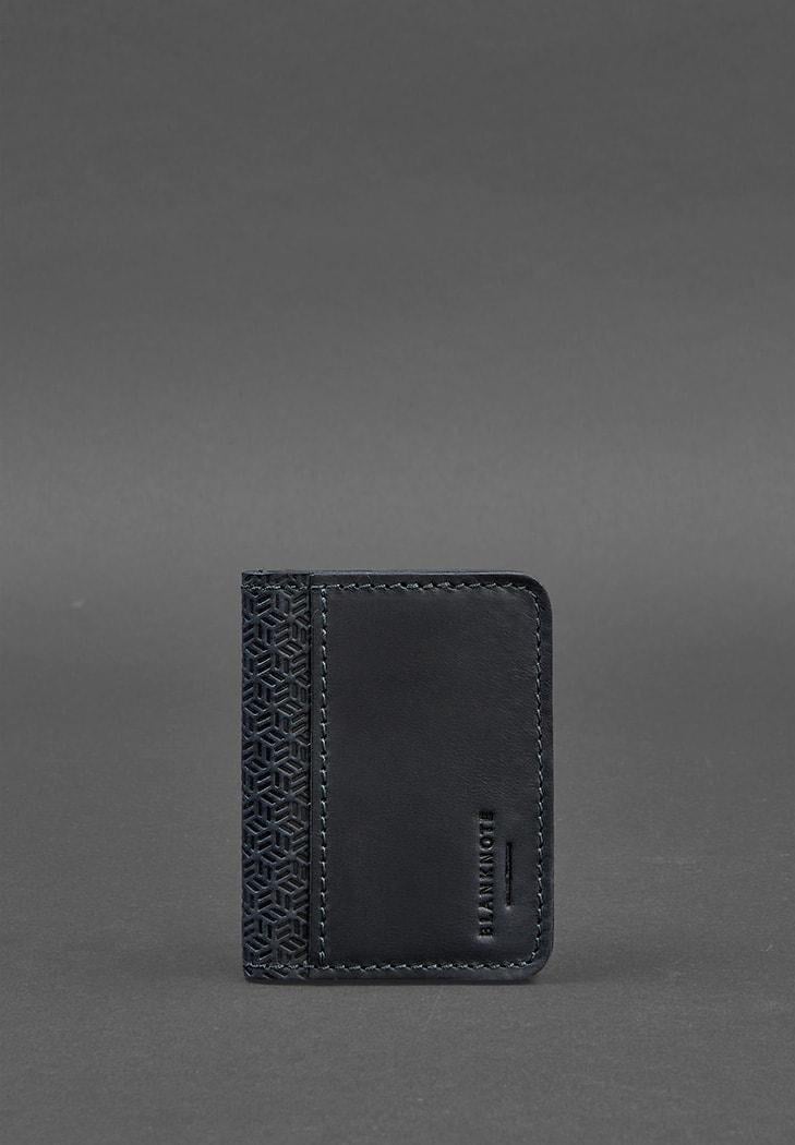 Обкладинка шкіряна чоловіча для ID-паспорта та водія 4.0 Карбон Синій (A-026208)