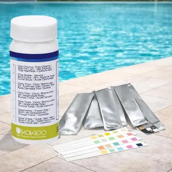 Тест-смужки для басейну Kokido 6в1 для контролю рівня хлору pH та лужності 50 шт.