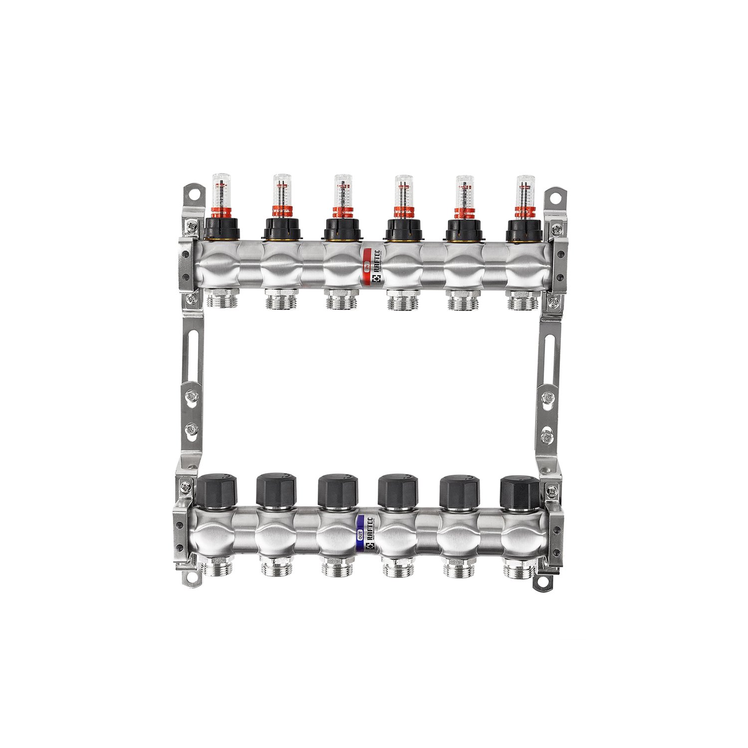 Коллектор с расходомерами Raftec 1″x6 RC03-06