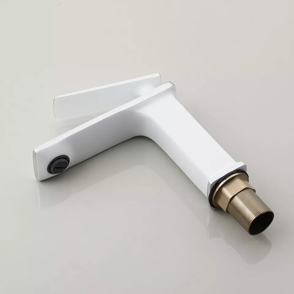 Змішувач дизайнерський у ванну для раковини одноважільний з латуні Білий - фото 6 Змішувач дизайнерський у ванну для раковини одноважільний з латуні Білий - фото 6