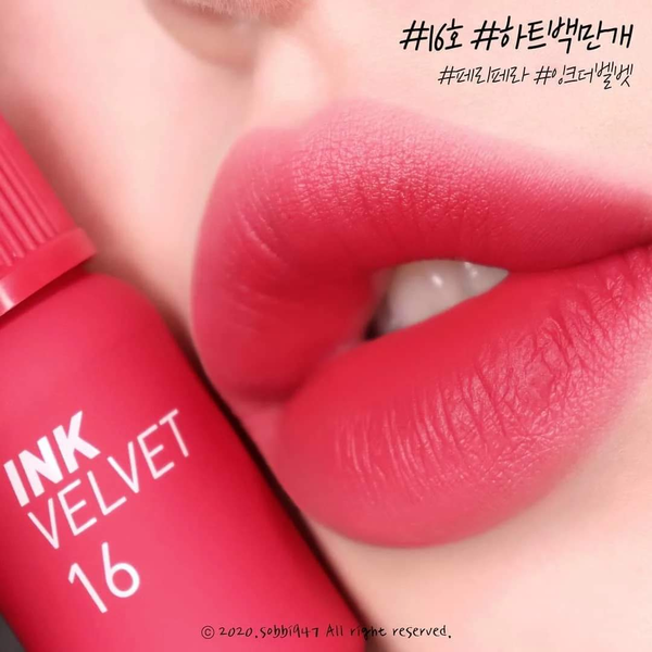 Тинт Peripera INK Velvet №016 Heart для губ с матовым финишем 4 г Fuchsia Pink - фото 3