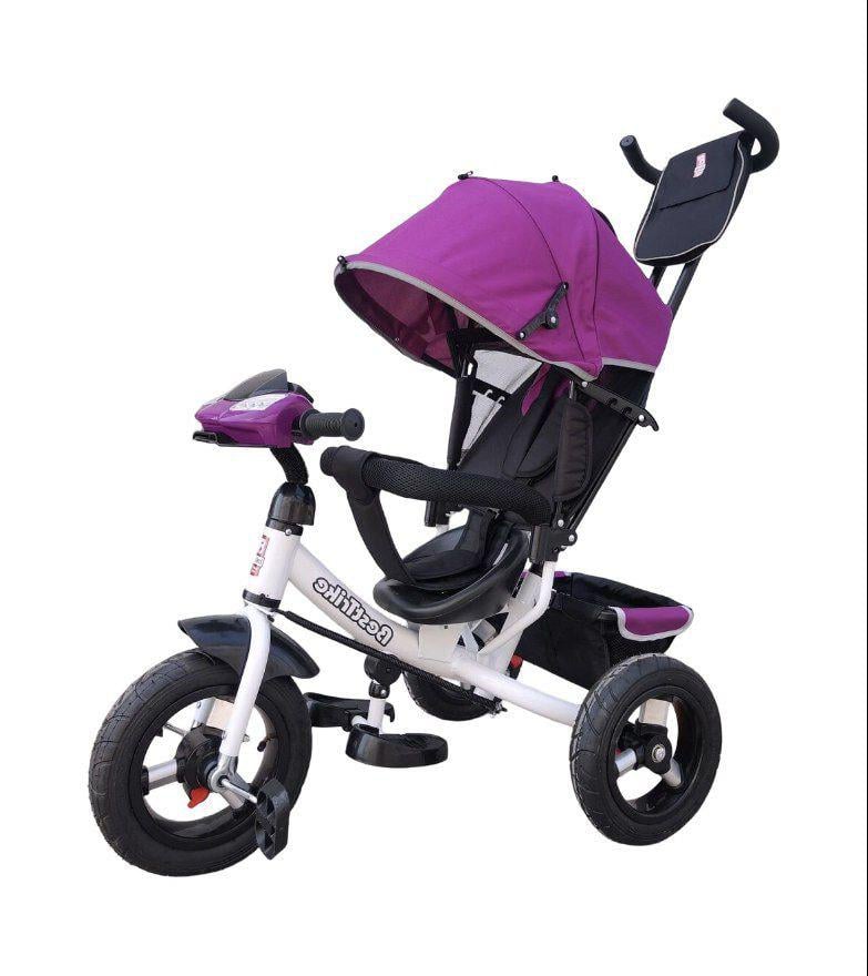 Велосипед трехколесный Best Trike с надувными колесами/фарой USB и пультом Бордовый (3390-37-633)