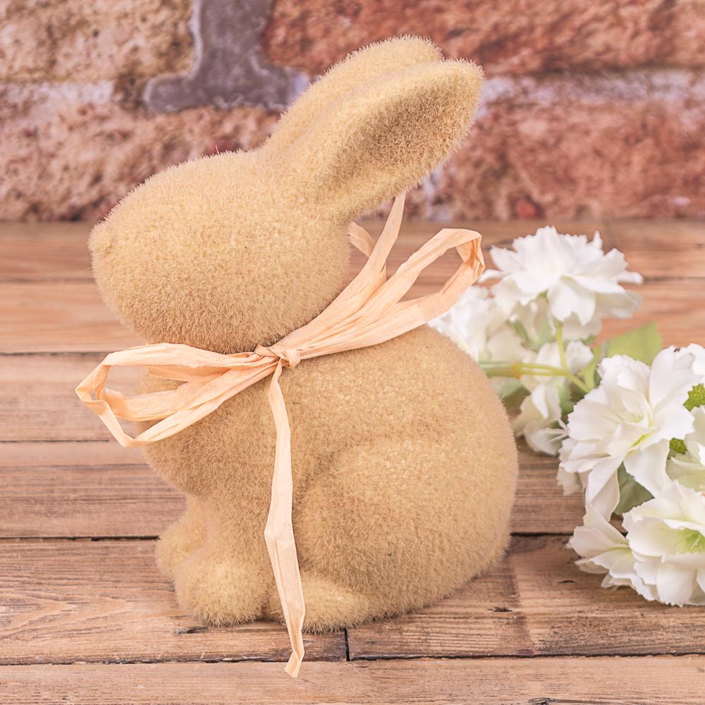 Статуэтка зайчик флок Кремовый (52610