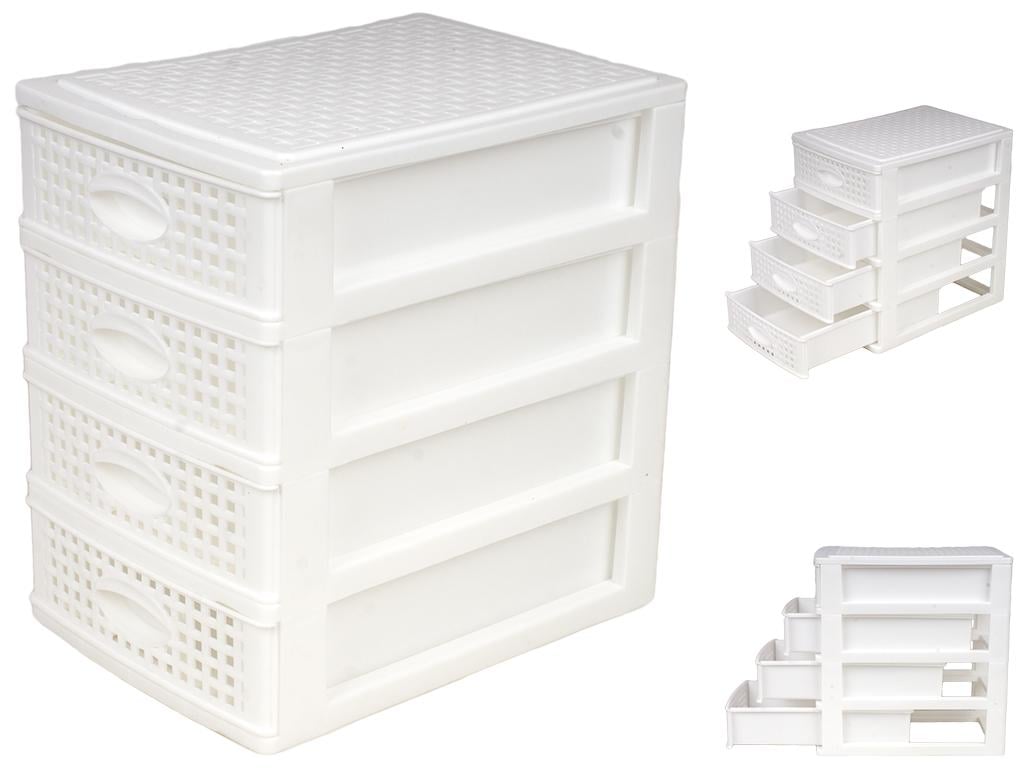 Стеллаж Rotang 4-ярусный 26,3х18,8х27 см Белый (MCS-BK096-3)