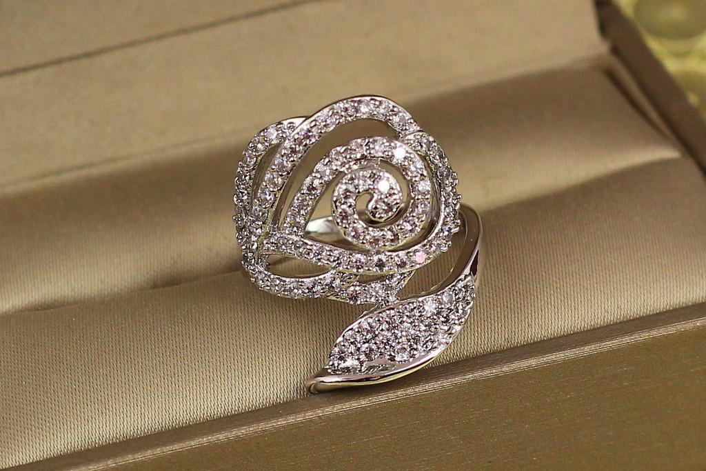 Кольцо Xuping Jewelry Роза р. 17 Серебристый