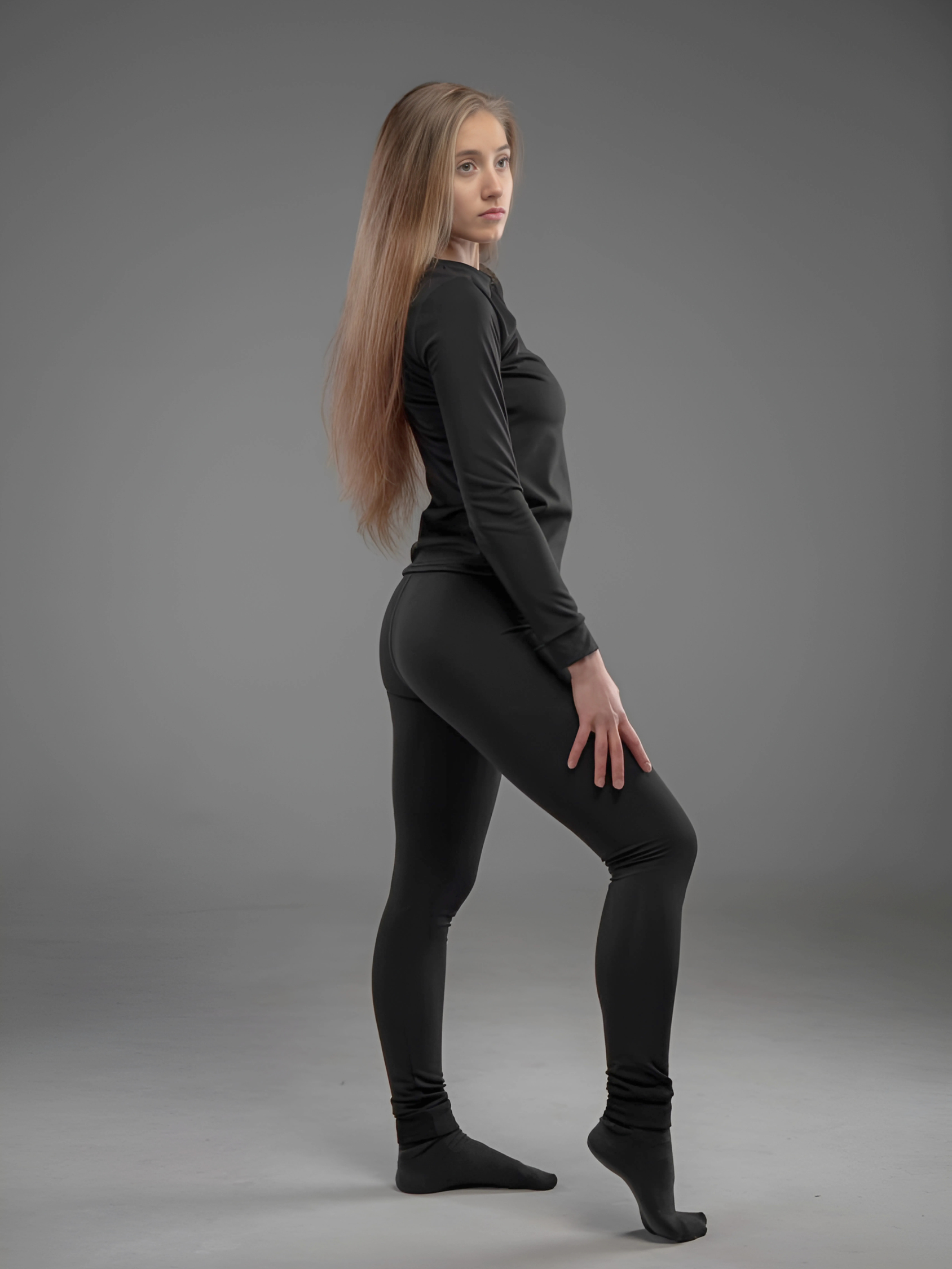 Термобелье женское на микрофлисе термолонгслив/термокальсоны L Черный (8199445108) - фото 8