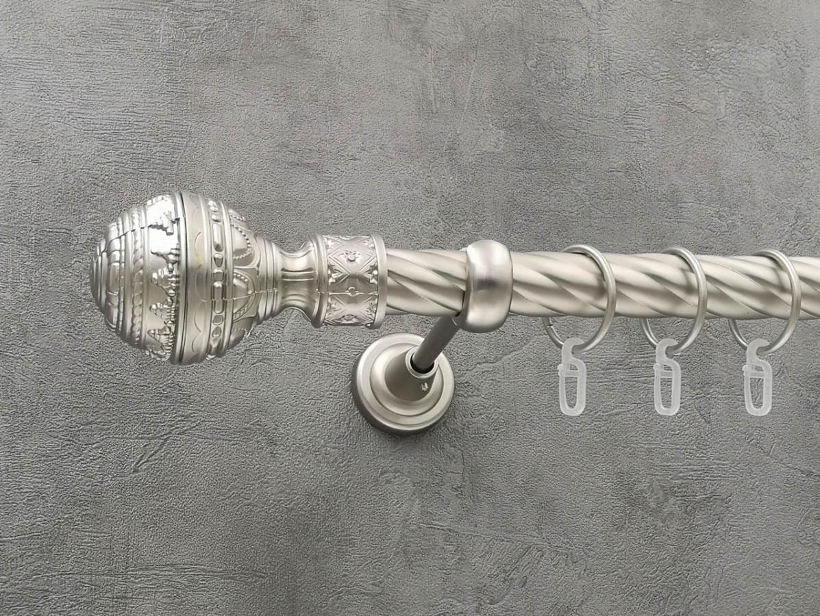 Карниз Quadrum Арабеска витая штанга одинарный открытый 25 мм 300 см Сатин (264772336)