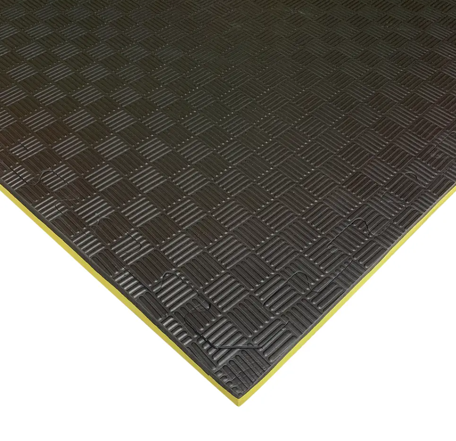 Мат-татами ласточкин хвост эва 100х100х2 см Желтый/Черный