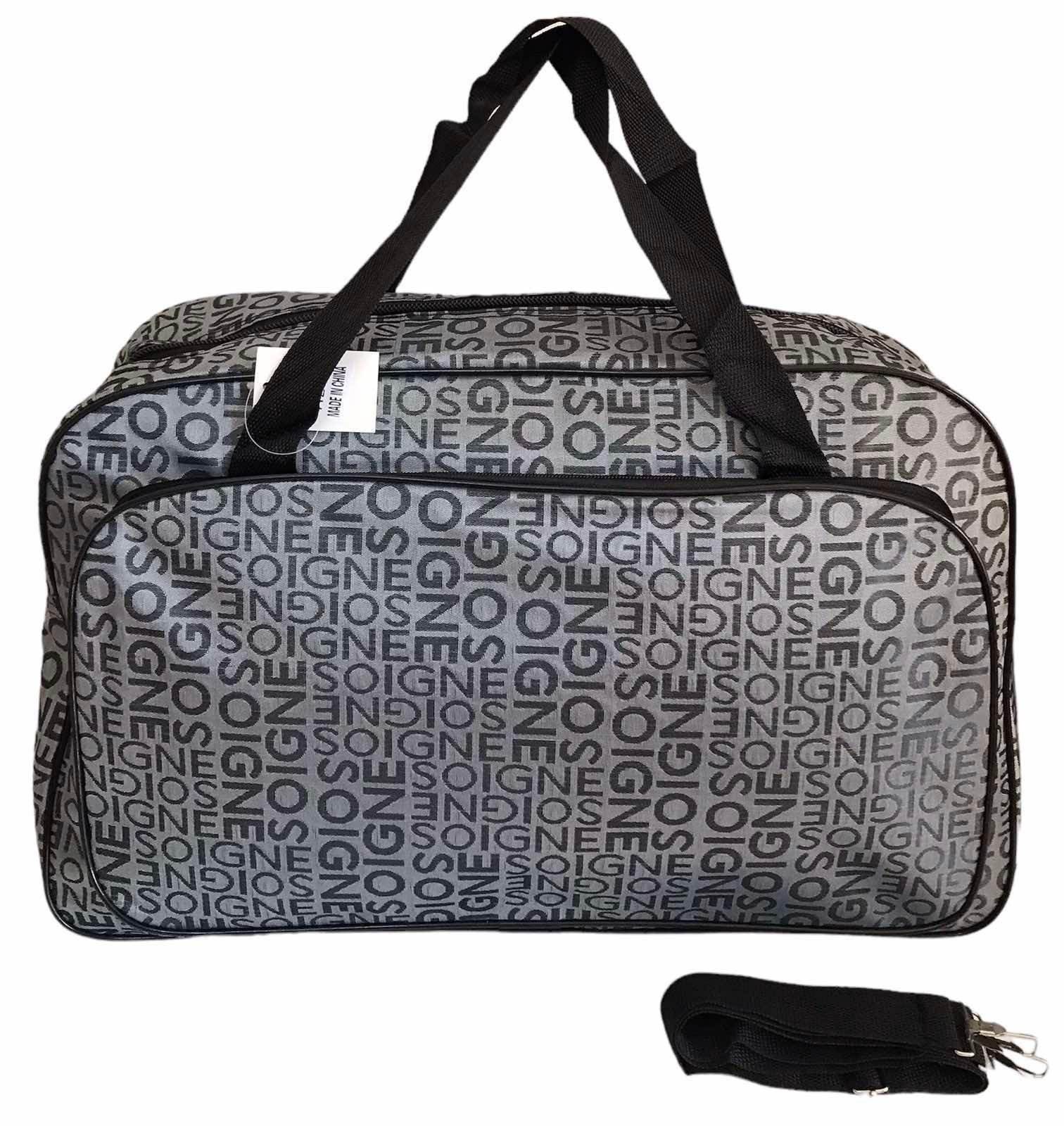 Сумка дорожная ручная кладь с длинным ремнем через плечо Серый (41213G)