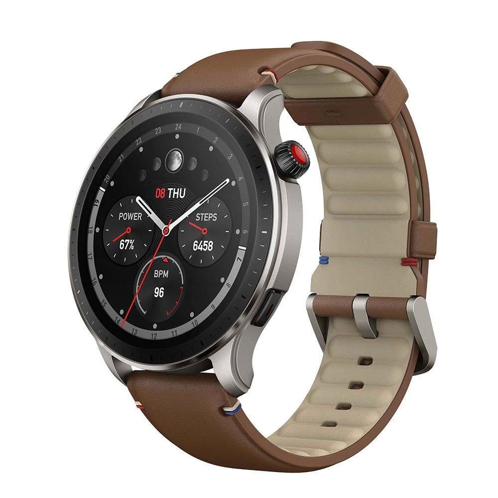 Часы смарт Amazfit GTR 4 Vintage Leather Brown - фото 1