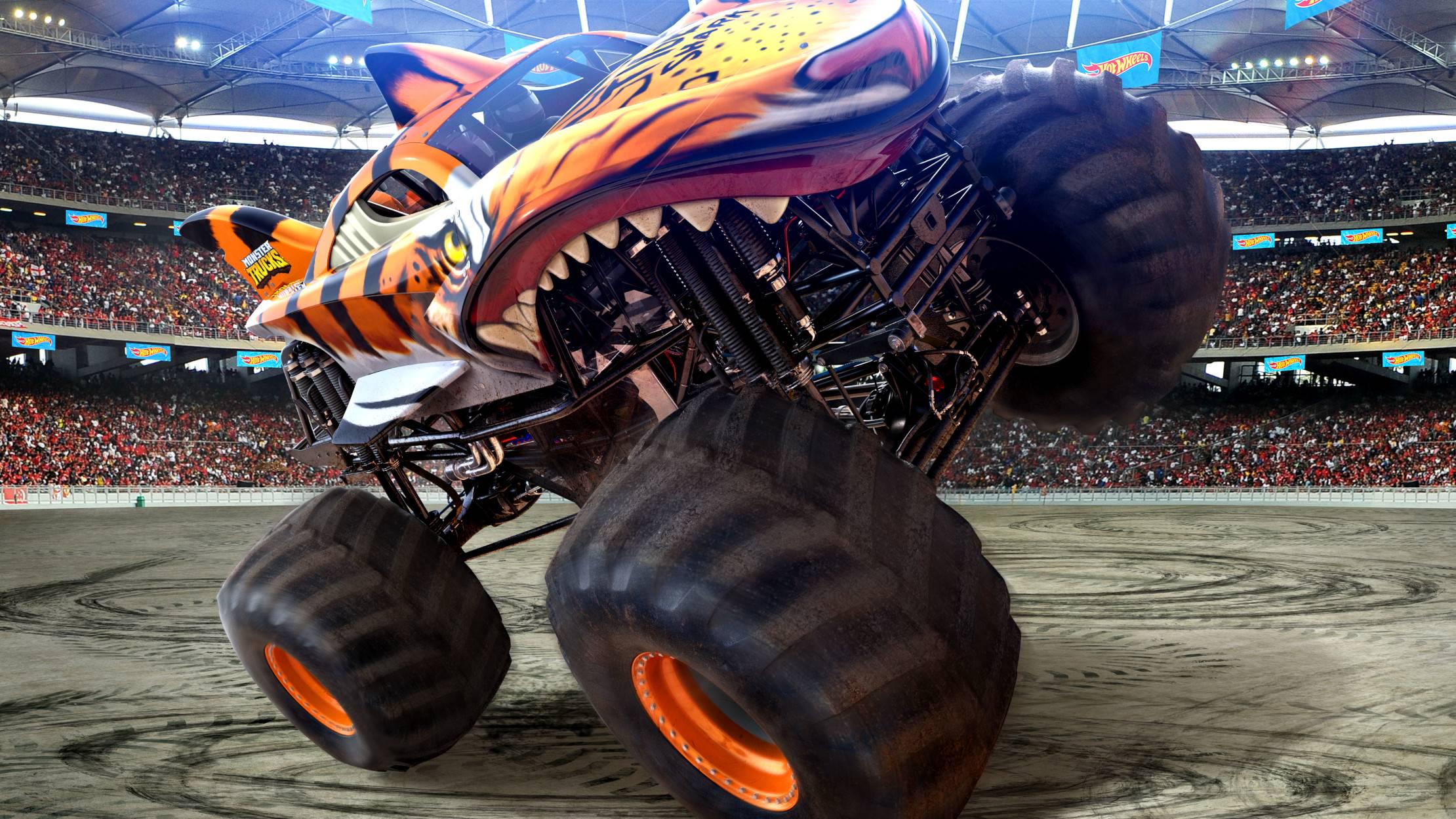 Машинка-позашляховик Hot Wheels Monster truck Tiger Shark 2023 1:64 (12948137) - фото 2