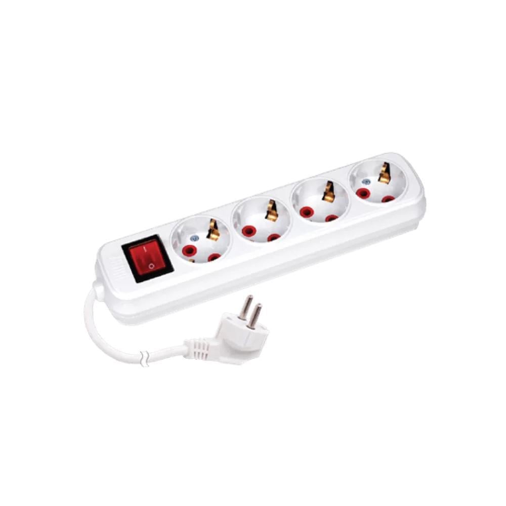 Подовжувач HOROZ ELECTRIC з заземленням та вимикачем 4/2 м 3х1 мм2 16A 250V (200-402-402-1)