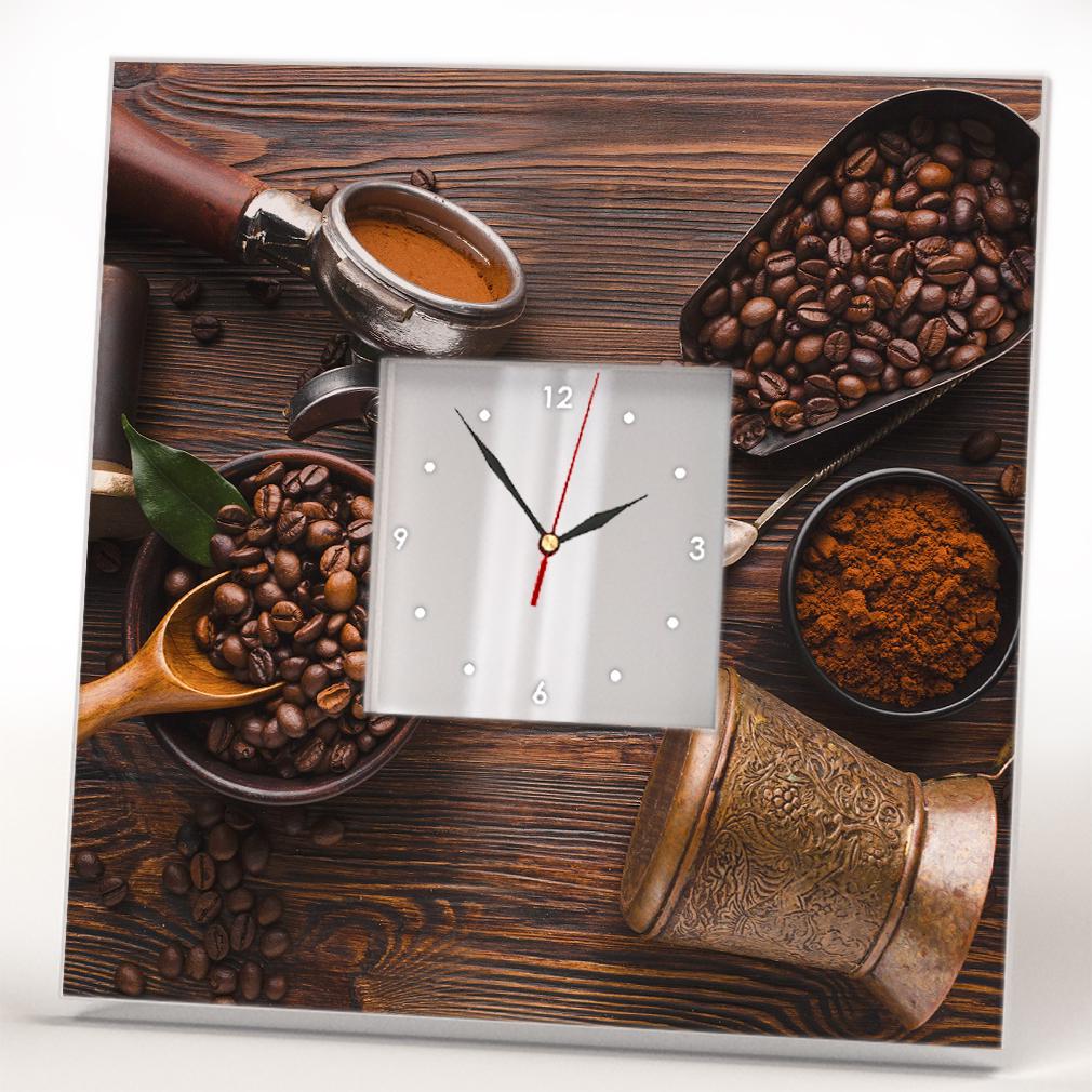 Часы Кофейные зерна на столе 260x260 мм (C04206)