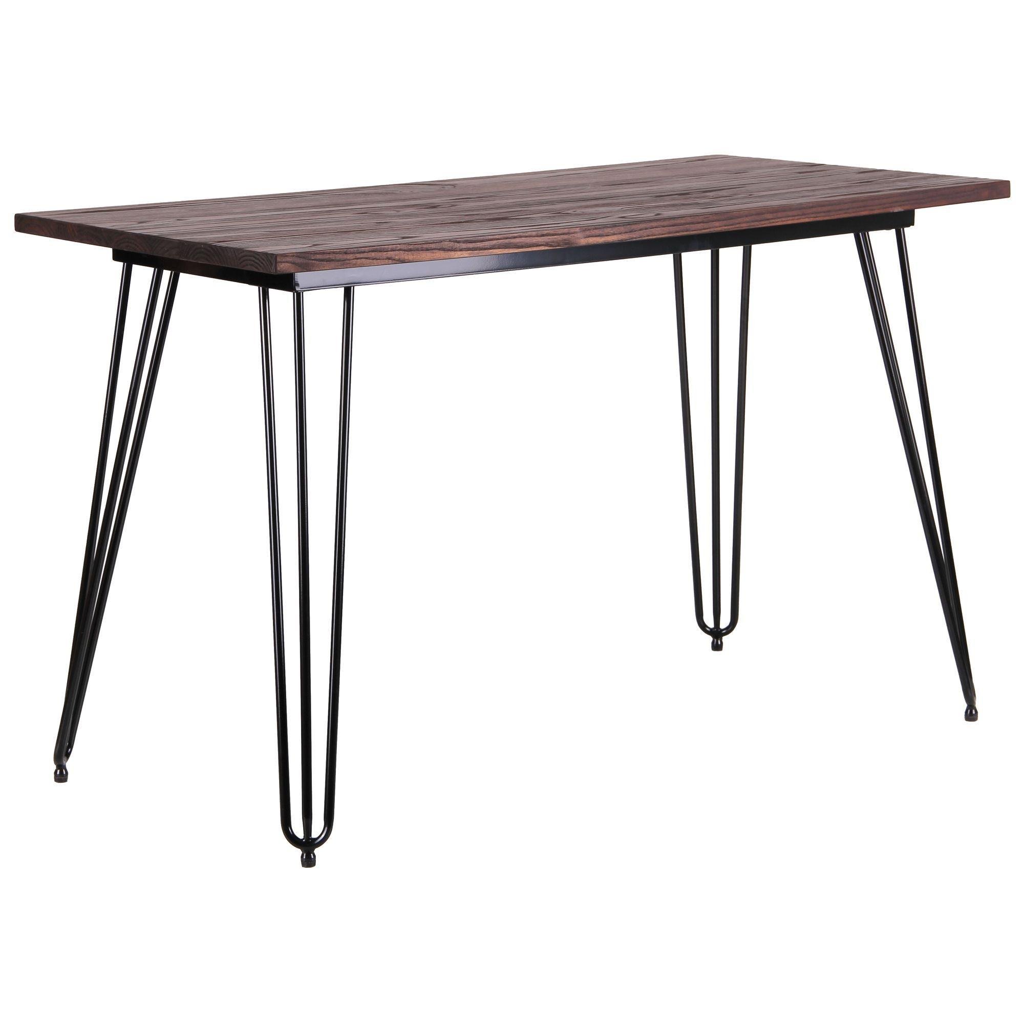 Стол кухонный обеденный AMF Smith 1200х750х600 мм сталь/дерево Черный/Орех