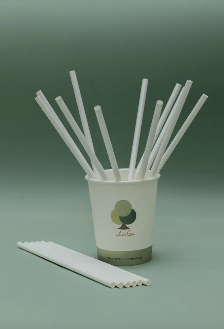 Трубочки бумажные 6х197 мм 50 шт/уп. Белый - фото 2