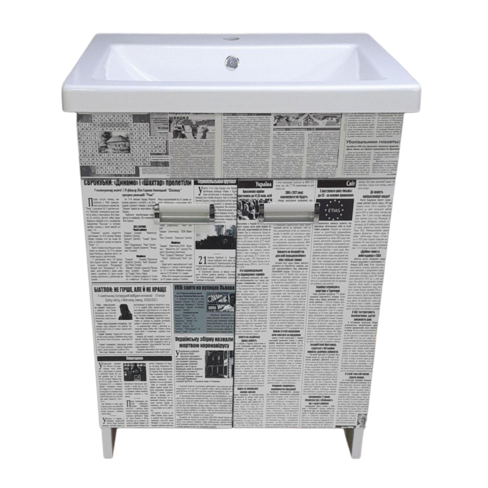 Тумба для ванной комнаты пластиковая The MIX Газетный Шик с умывальником 80 см (2419) - фото 11 Тумба для ванной комнаты пластиковая The MIX Газетный Шик с умывальником 80 см (2419) - фото 11