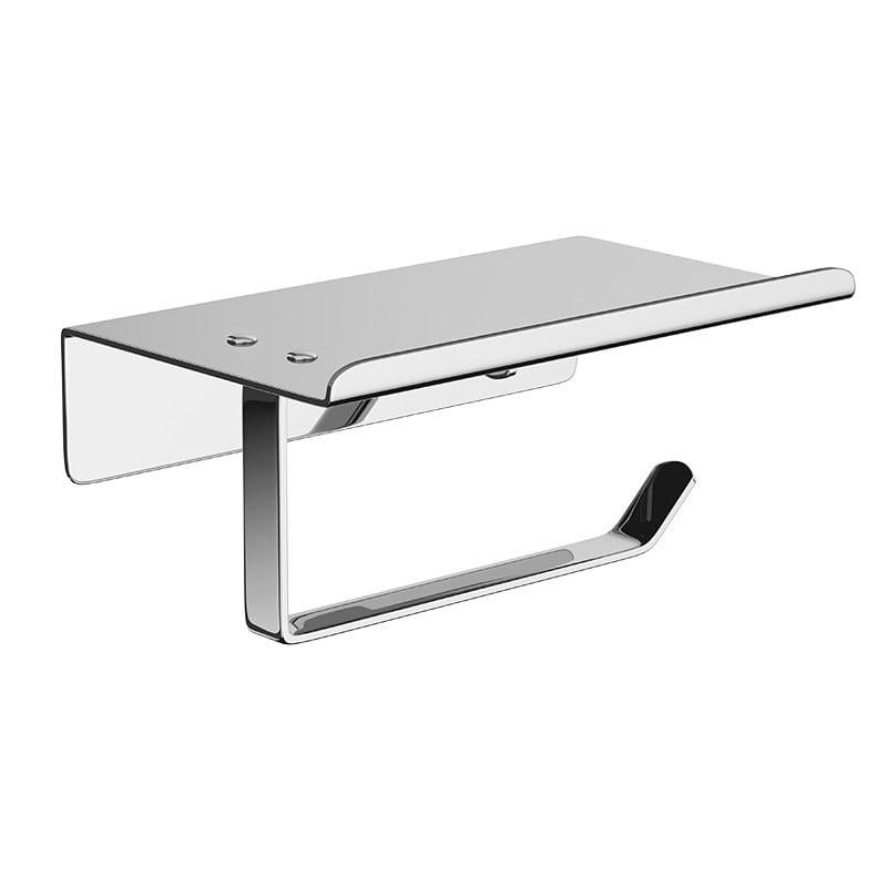 Держатель туалетной бумаги Jelos JS-2 SS304 с полочкой из нержавеющей стали Хром (1986)