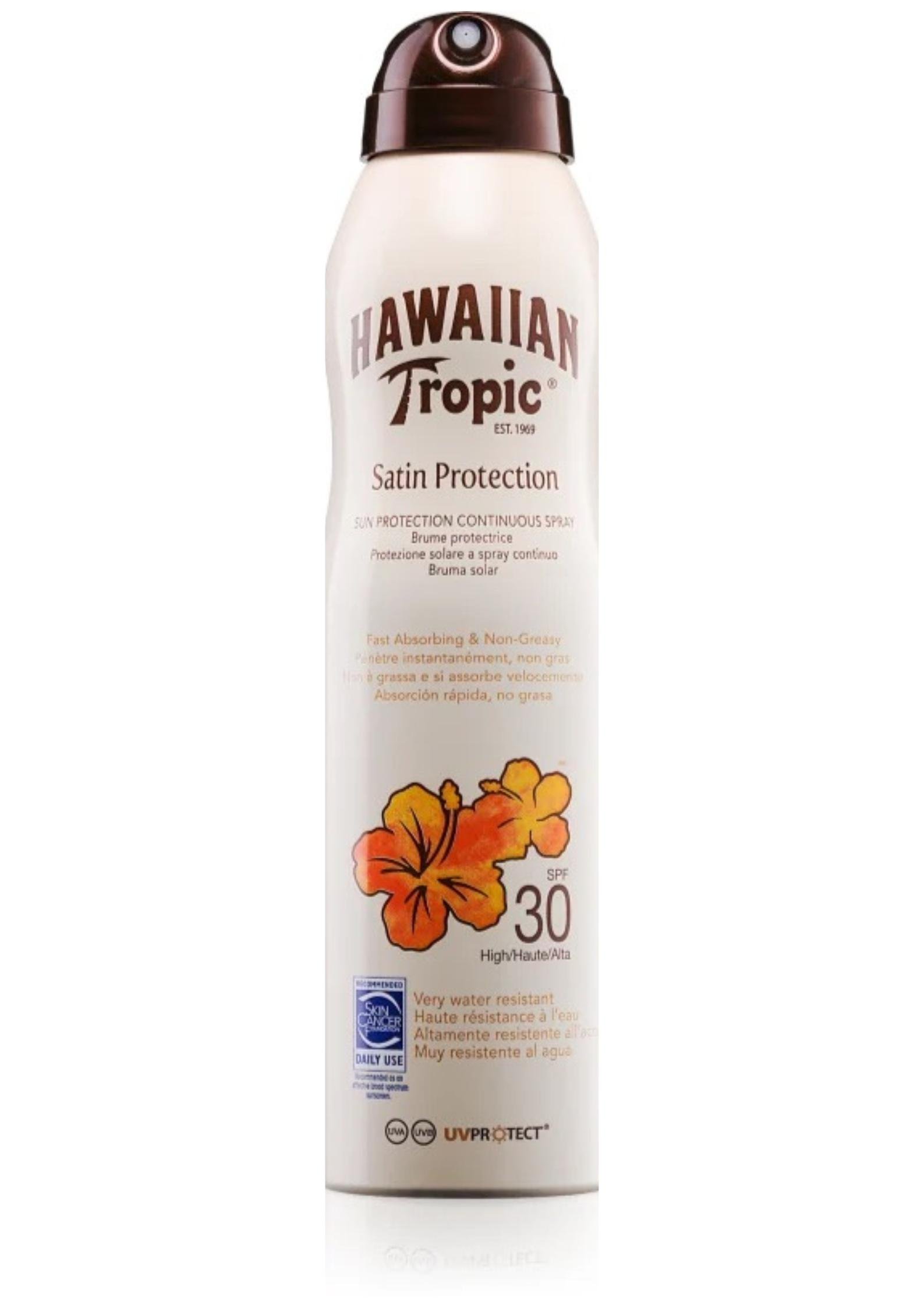 Аэрозоль Hawaiian Tropic Satin Protection Continuous Spray SPF30 солнцезащитный 220 мл