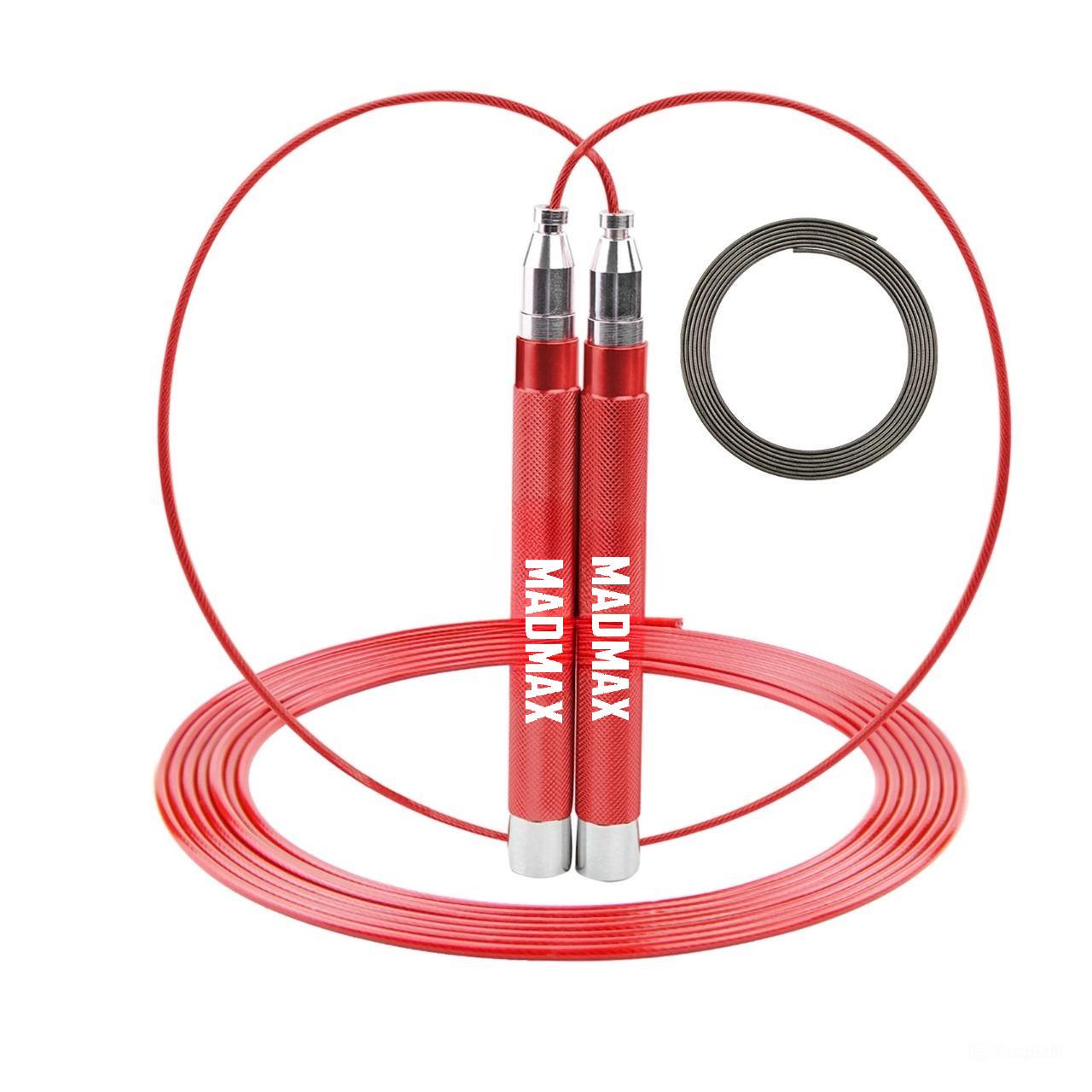 Скакалка скоростная на подшипниках MadMax MFA-286 Speed ​​Jump rope 25243831 алюминиевая Red