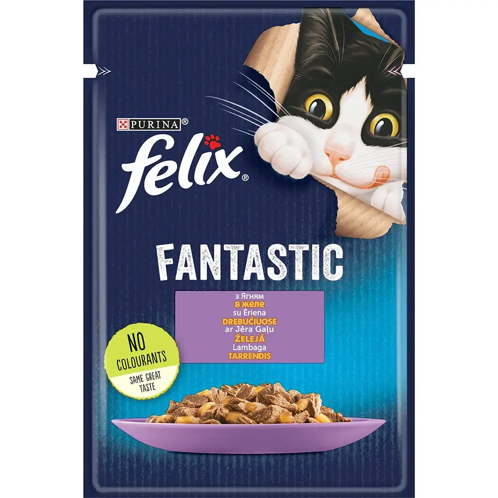Вологий корм для котів Felix Fantastic ягня 85 г (7613039838969) Вологий корм для котів Felix Fantastic ягня 85 г (7613039838969)