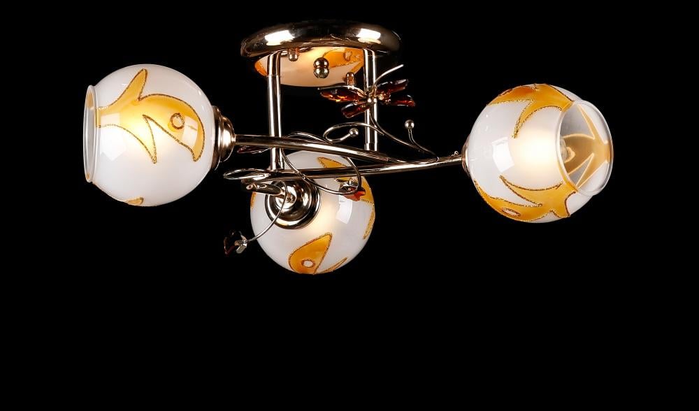 Люстра с плафонами Ray L6058/3 FGD+BR (IR005775) Люстра с плафонами Ray L6058/3 FGD+BR (IR005775)
