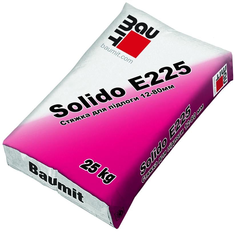 Смесь для стяжки пола Baumit Solido E 225 цементная 25 кг (23690134)