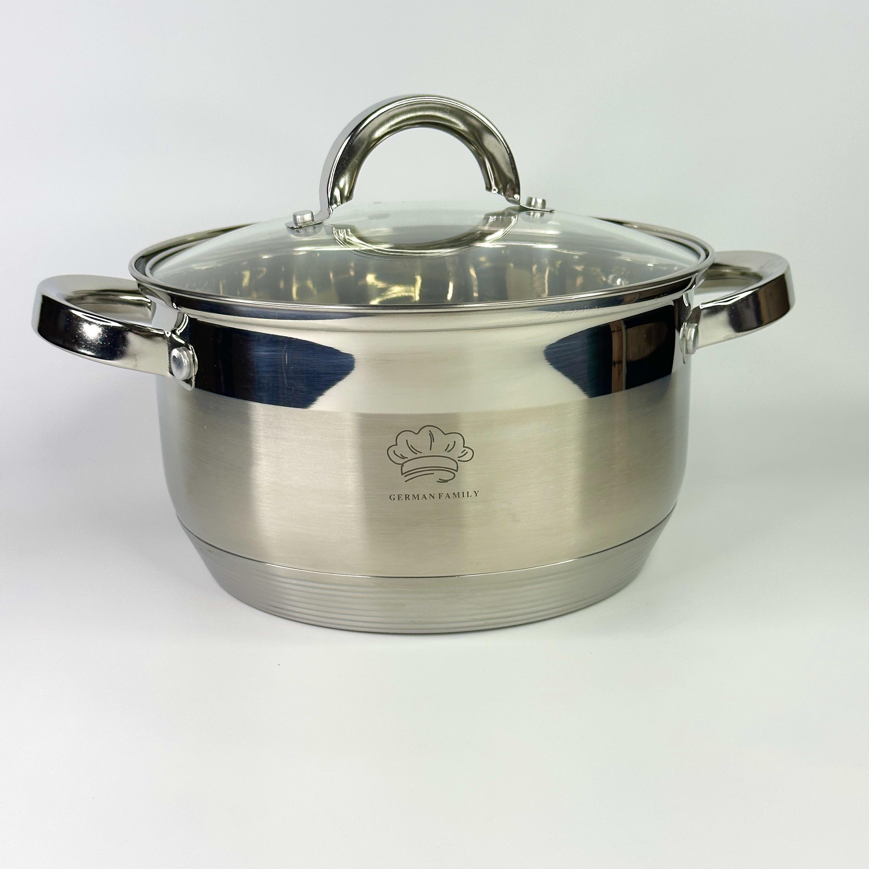 Кастрюля из нержавеющей стали German Family с крышкой 3,5 л Серебристый (GF35N) Кастрюля из нержавеющей стали German Family с крышкой 3,5 л Серебристый (GF35N)