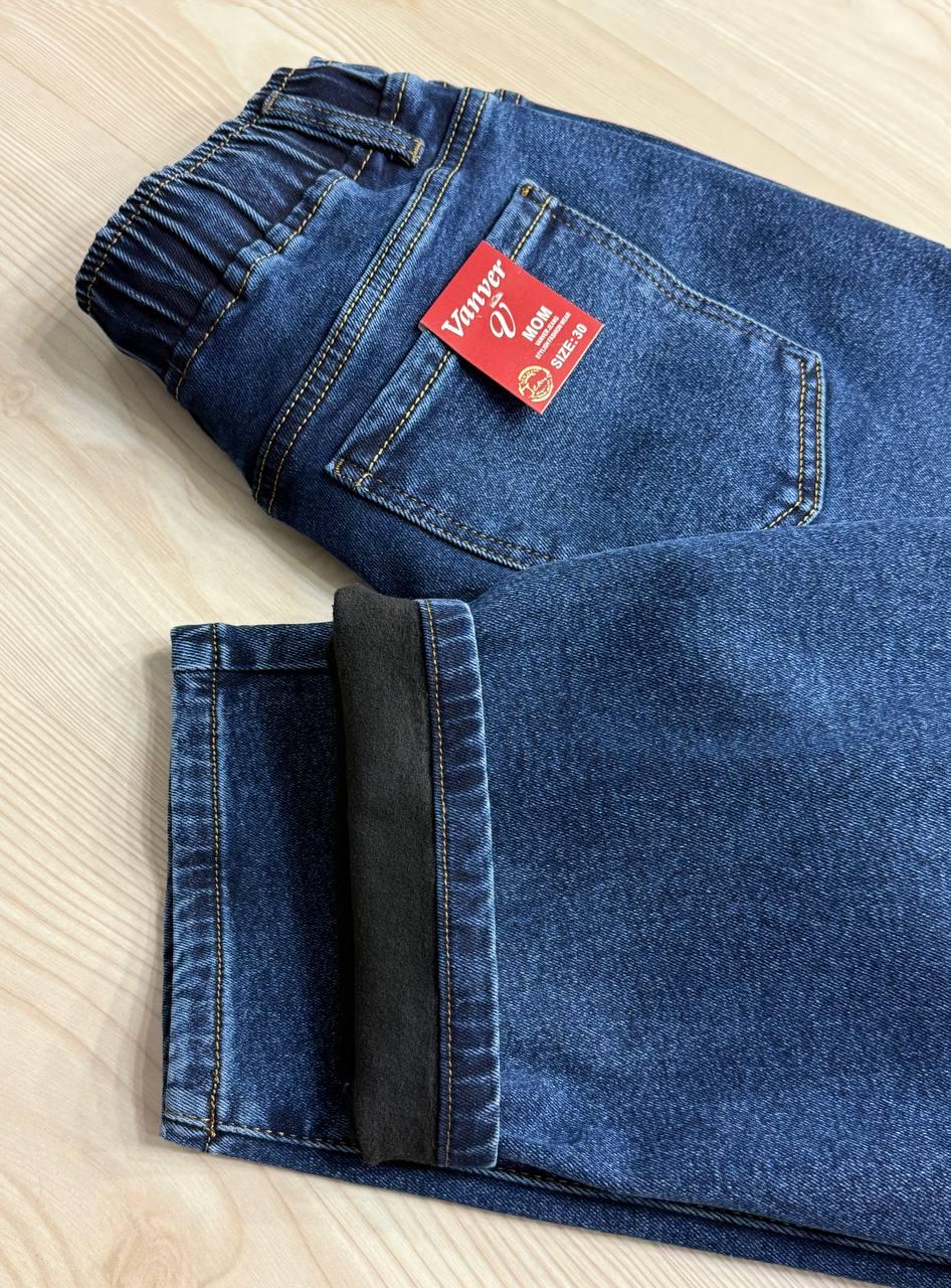 Джинсы женские Vanver 8335 утепленные на флисе MOM с резинкой на талии р. 32 Синий (5553) - фото 9 Джинсы женские Vanver 8335 утепленные на флисе MOM с резинкой на талии р. 32 Синий (5553) - фото 9