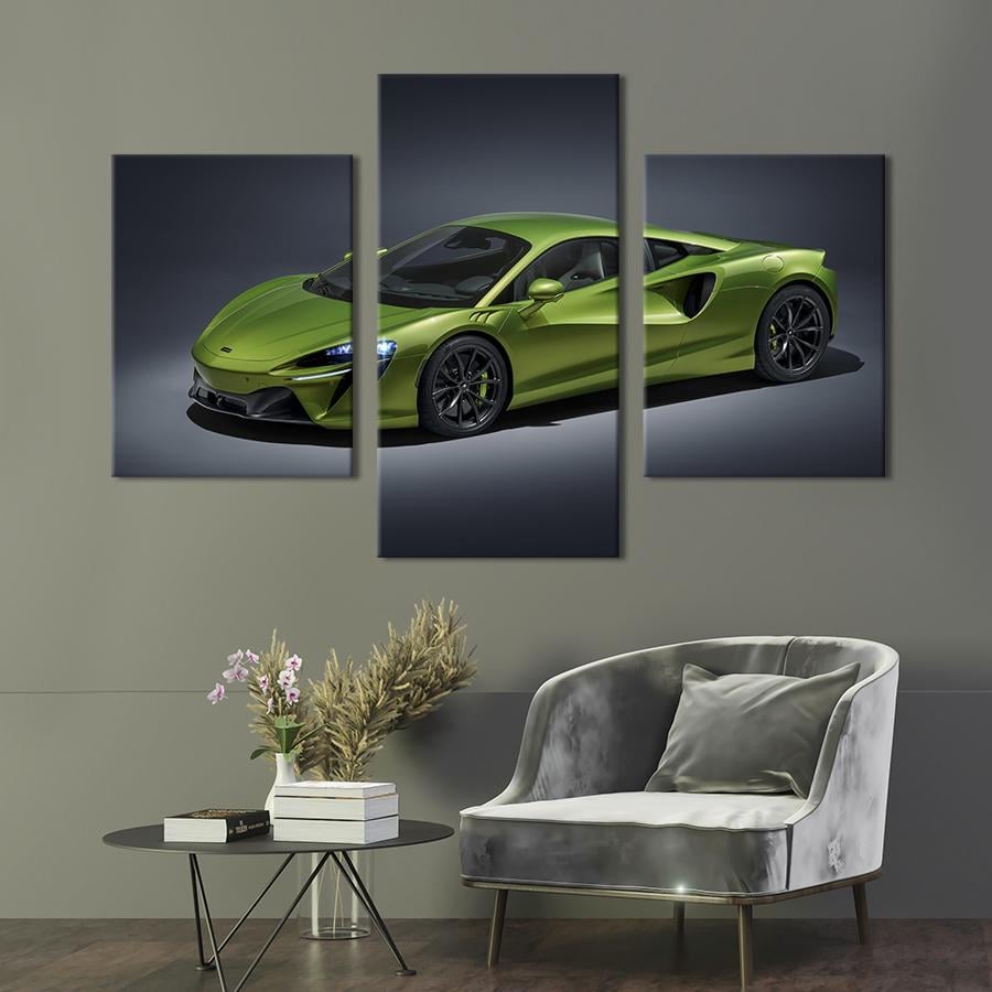 Картина на холсте триптих Роскошный спорткар McLaren Artura 96x60 см (1281-32)