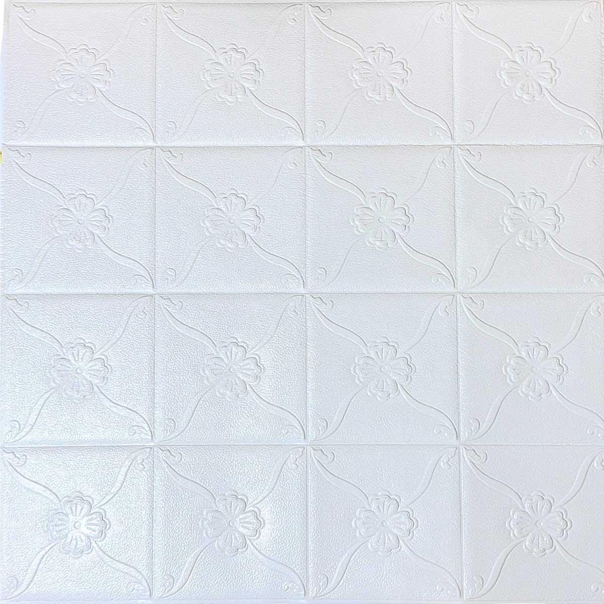 3D-панель самоклеющаяся декоративная белый фасад 700x700x3 мм