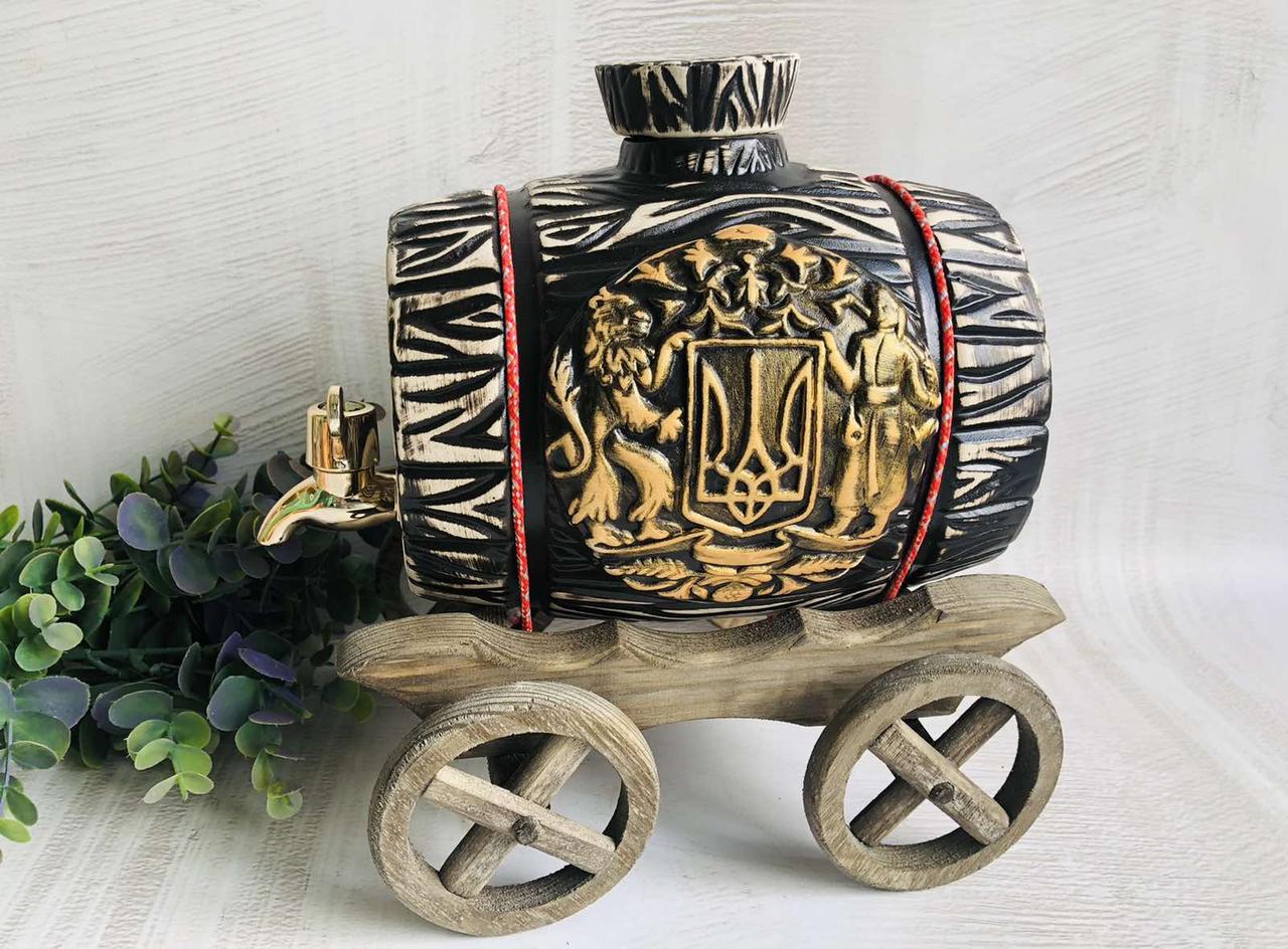 Бочонок керамический с краном декором Герб 3 л - фото 4 Бочонок керамический с краном декором Герб 3 л - фото 4