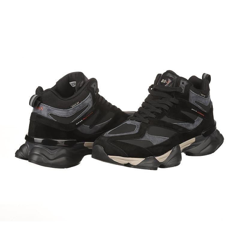 Кроссовки мужские BaaS A2587-1 замшевые р. 43 Черный (20380)