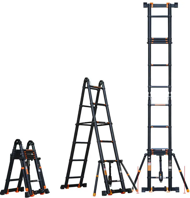 Драбина телескопічна MIDOLI подвійна багатофункціонально-розширювальна 7 сходинок професійна 2,9/2,9 м - фото 6 Драбина телескопічна MIDOLI подвійна багатофункціонально-розширювальна 7 сходинок професійна 2,9/2,9 м - фото 6